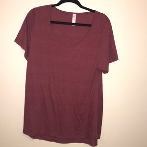LuLaRoe Classic T maroon micro stripe